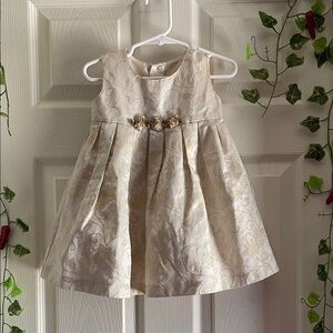 Elegant Cream Floral Kids Formal Dress